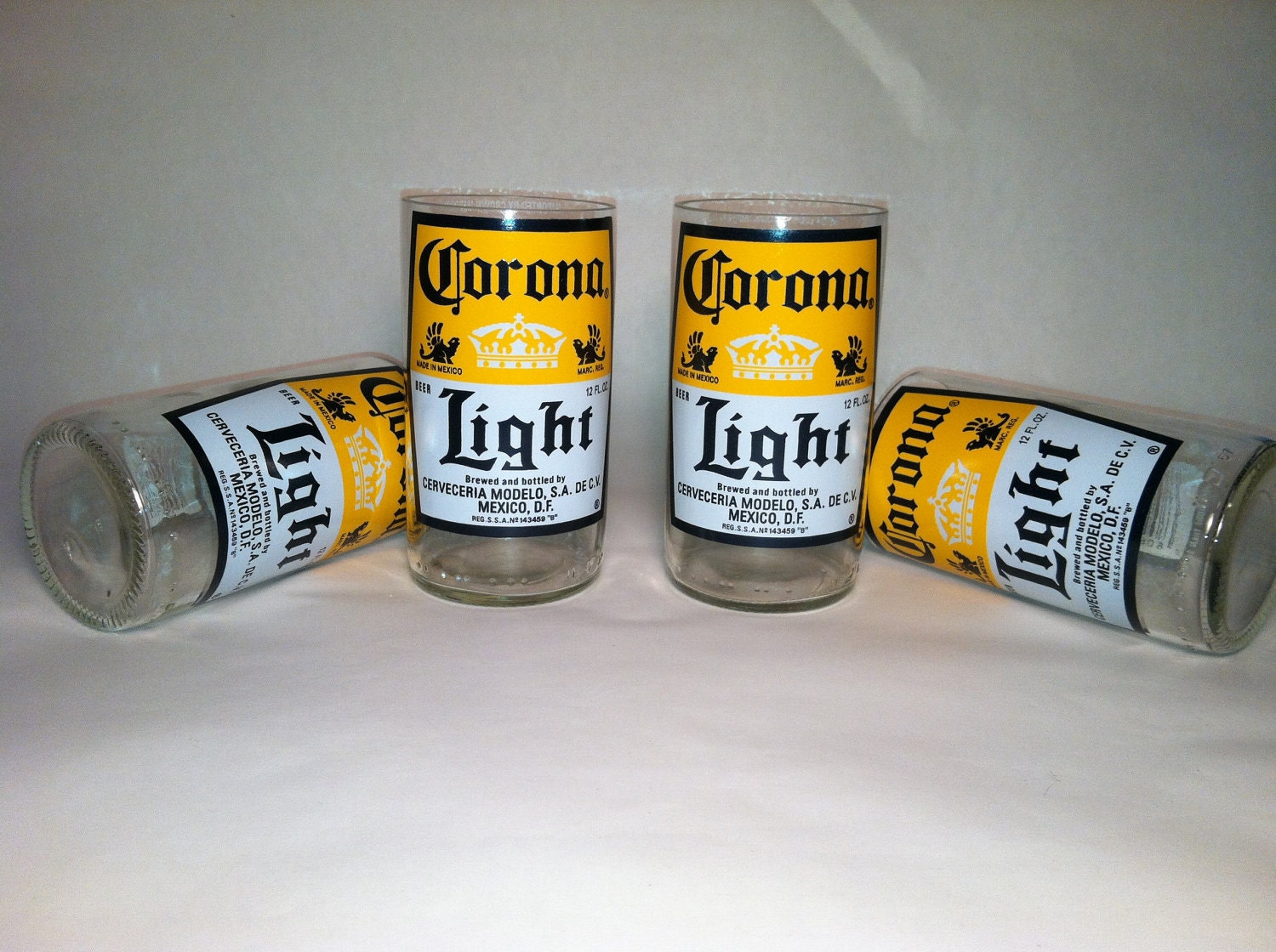 Corona Light Recycled Glasses - Set of 4