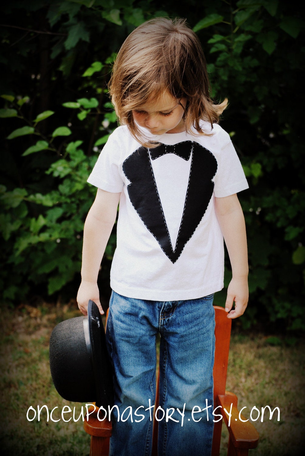 Little man tux infant or toddler t shirt