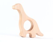 organic dinosaur TEETHING TOY - an organic safe wooden teether for natural parenting, handcrafted heirloom gift