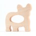 natural teether - FRENCH BULLDOG - organic wooden teething toy, eco friendly imagination play for infant, baby, toddler
