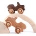 Off-Road Adventure set - all natural wooden toys with organic finish, two jeeps with tunnel and boulder, eco-friendly imagination toys