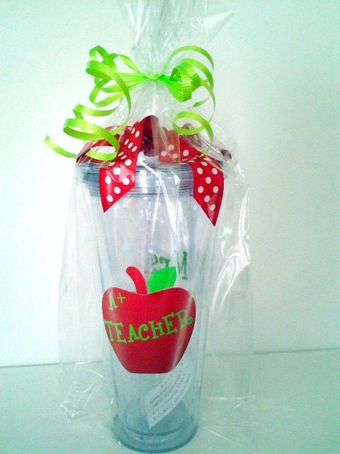 20 Ounce Insulated Tumbler with Straw for Teacher Gift - Personalized with Teacher's name