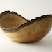Natural-Edge Wood Bowl in Salvaged Black Oak: 9.5" Length x 4.25" Tall.