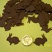 50 Chocolate Brown Sitting Bunny Die Cuts Punch Cutout Confetti Embellishment Scrapbook