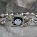 Wedding Bracelet Pearl Mother of Bride and Groom Photo gift / Silver glass pearls with rhinestone accents
