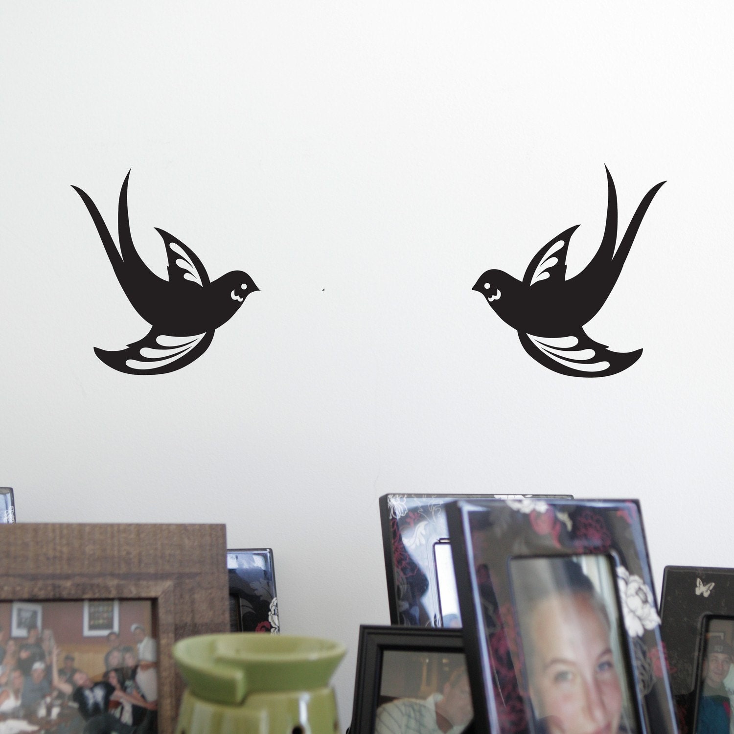 Sparrow Birds  Decal - Vinyl Sticker -  Large 2 Pack  - For Wall, Laptop, Car Window etc.
