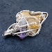 RESERVED// Sterling Silver Fossiized Sharks Tooth and Vera Cruz Amethyst Pendant
