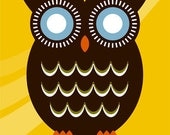 SALE - Mod Owl - Print - 11x14