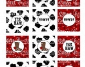 COWgirl or COWboy Cute  Birthday  Digital  Cupcake Toppers   2 Inch Circle Tags PRINTABLE