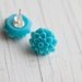Aqua Flower earrings . Spring . For mom . Teal . Turquoise . Summer