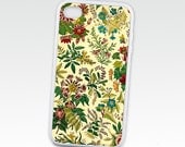 Floral iPhone 4 Case, Victorian iPhone 4S case, Floral Spring Garden, Protective Silicone Rubber Retro iPhone 4 Case