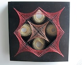 VALENTINES GIFT String Art Home Décor Geometric Wall Art Handmade Original with Harmony of Metallic Gold Silver Copper Red One Of A Kind