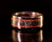 Ebony Wood Ring with Red and Black Jasper Inlays