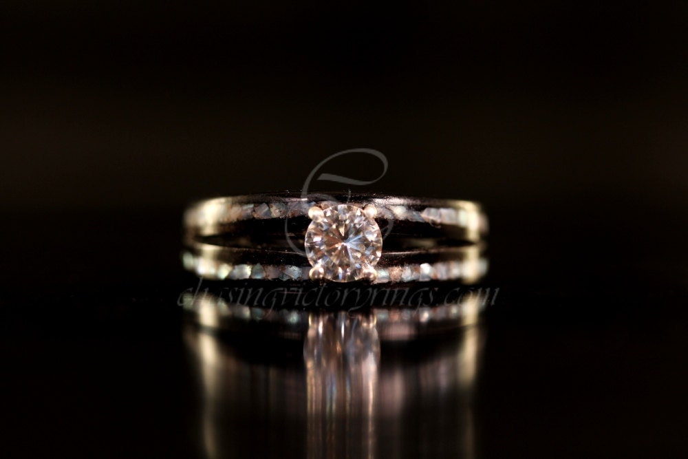 Ebony Wood Engagement Split Ring