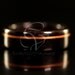 Ebony Bentwood Ring with Hawaiian Golden Koa Wood Inlay (Wooden Ring)