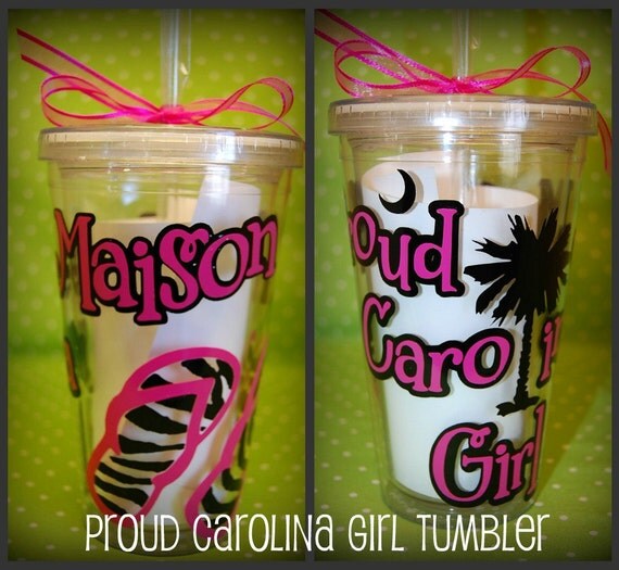 Proud Carolina Girl tumbler - 16oz personalized acrylic