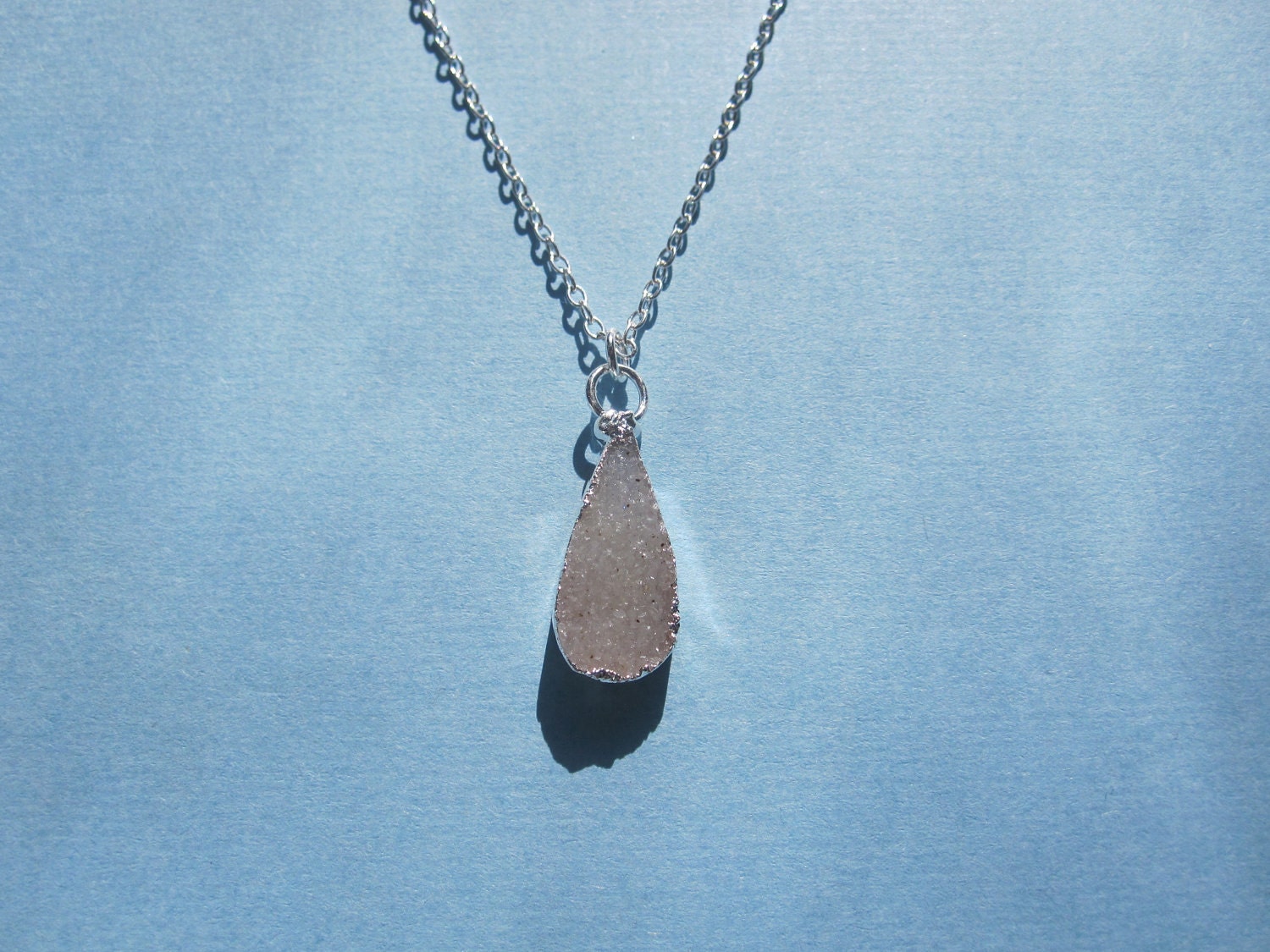 Tiny Champagne Quartz Druzy / Druze / Drusy Necklace by MarisaLeeDesigns