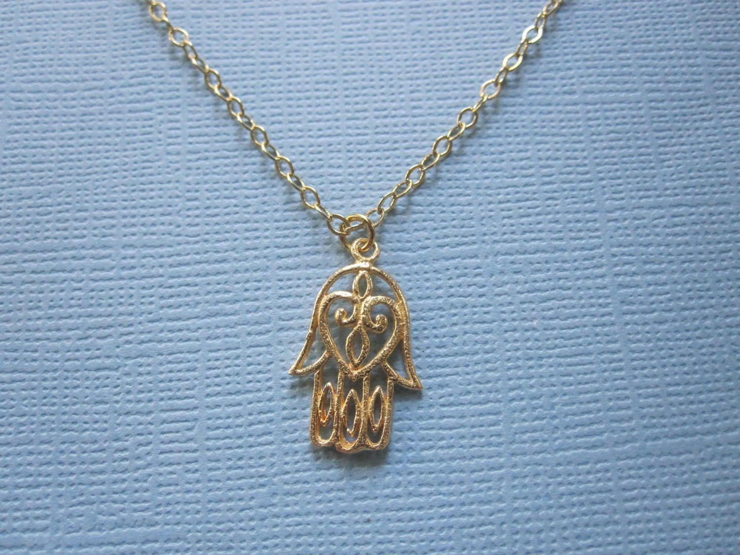 Small Hamsa Gold Necklace