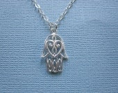 Small Hamsa Silver or Gold Necklace