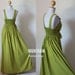 Long Olive Green Maxi Dress Elegant V-styled Neck : Love Party Collection