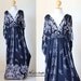 Long Black & White Paisley Printed  Funky Kimono Butterfly Tube Maxi Dress: Elegant Collection