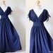 Navy Blue Maxi Dress - Sleeveless or Short Sleeve Cotton Evening Dress : Classy Gorgeous Collection