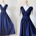 Navy Blue Maxi Dress - Sleeveless or Short Sleeve Cotton Evening Dress : Classy Gorgeous Collection