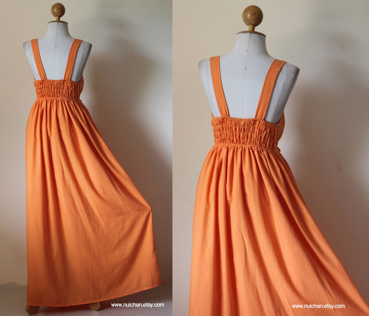 Elegant Yellow Orange Bridesmaid Cocktail Evening Cotton Dress : Love Party Collection