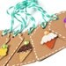 Gift tags . kraft mini tags . Italian ice cream cone . 10 ct . brown paper . small . hang tag . mint bakers twine . summer . embellishment