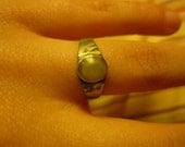 Sale Antique Silver Ring with Inlaid Moonstone