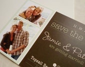 Save the Dates - Brown and Green Photo Save the Date Cards