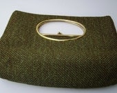 60s Architectural style Clutch Handbag with cutout handles