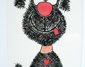 My Puppy ink drawing in 8x10 inches black wooden frame