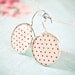 Red white earrings polka dot - simple dainty jewelry tender earrings