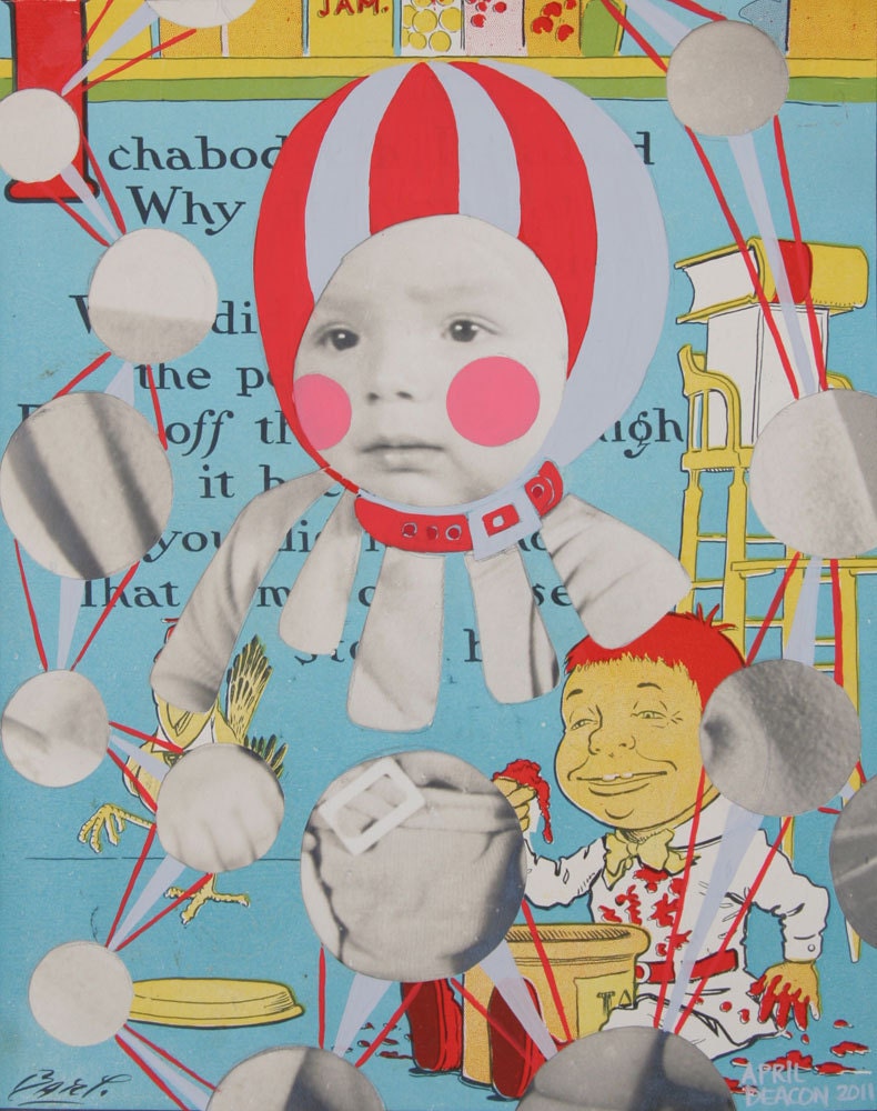 ICHABOD, Oh ICHABOD Original Mixed Media Collage/Painting Framed