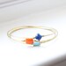 Sweet Auburn Bangle Set, Stackable Bracelet Set, Gem Stone Bangles, Stones in Settings Bracelet, Bezel Bangle