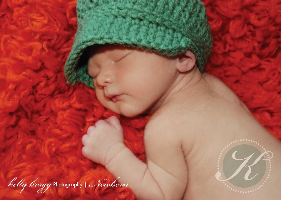 Crochet Baby Newsboy Hat - ANY COLOR
