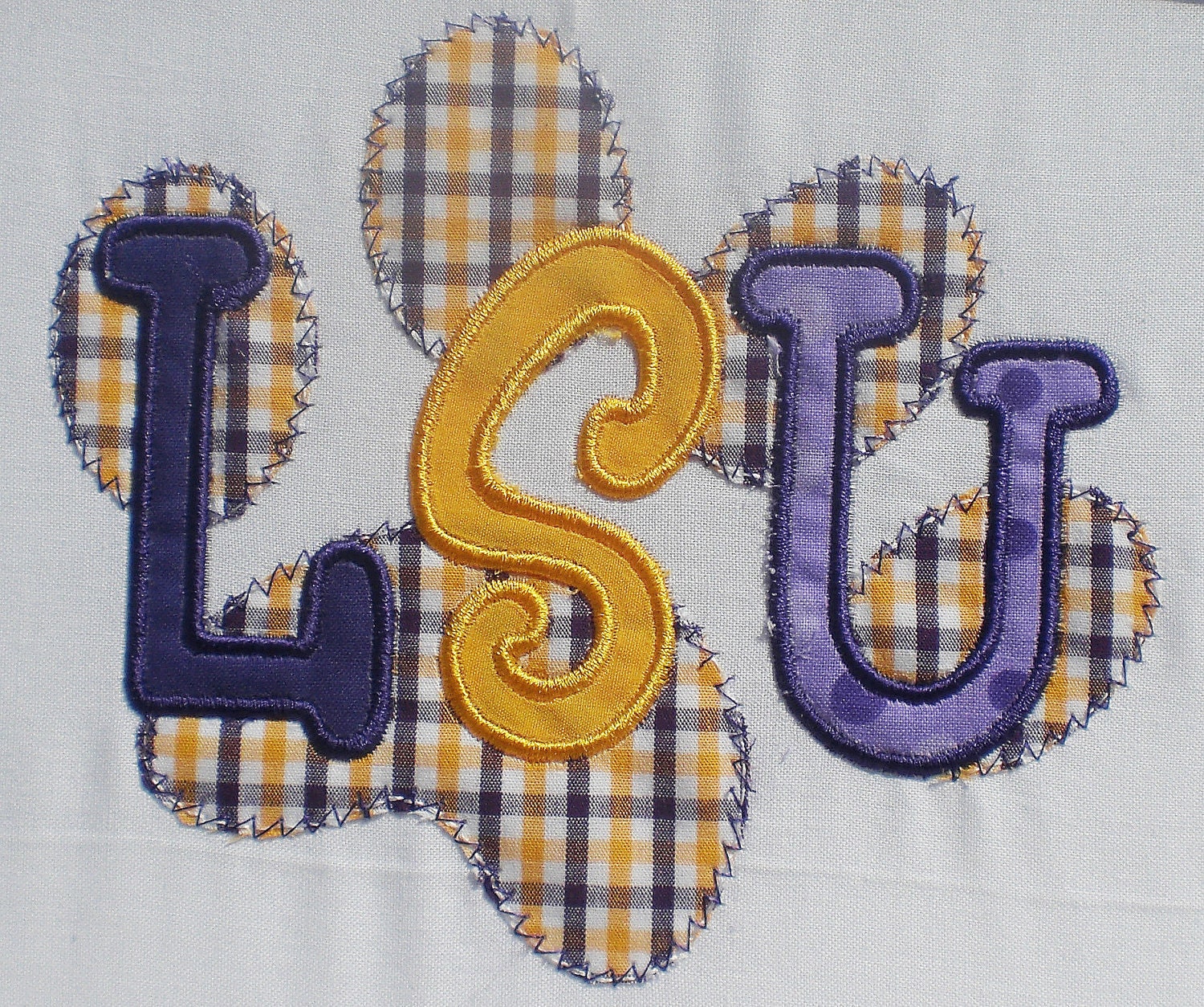 LSU tiger paw plus free Mini Embroidery Design Applique