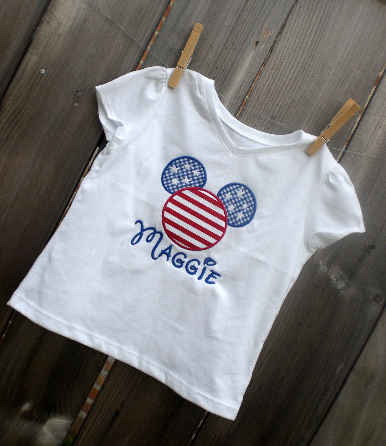 4th of July Mouse Head Embroidery Design Machine Applique