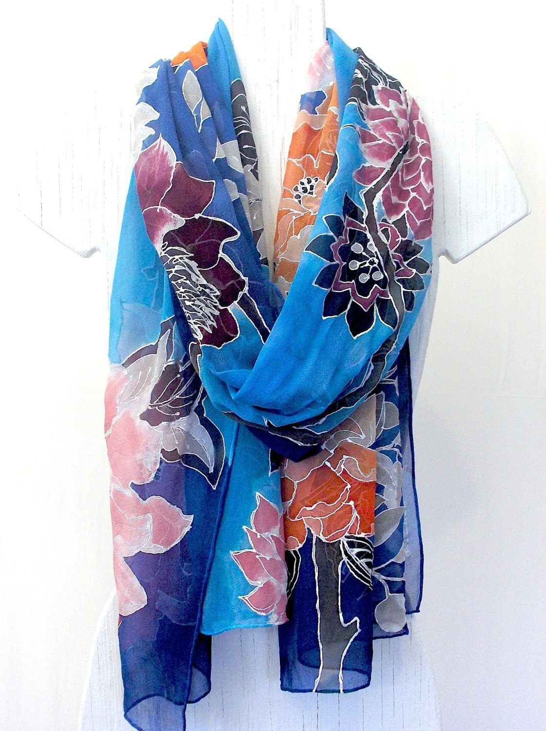 Blue Silk Scarf