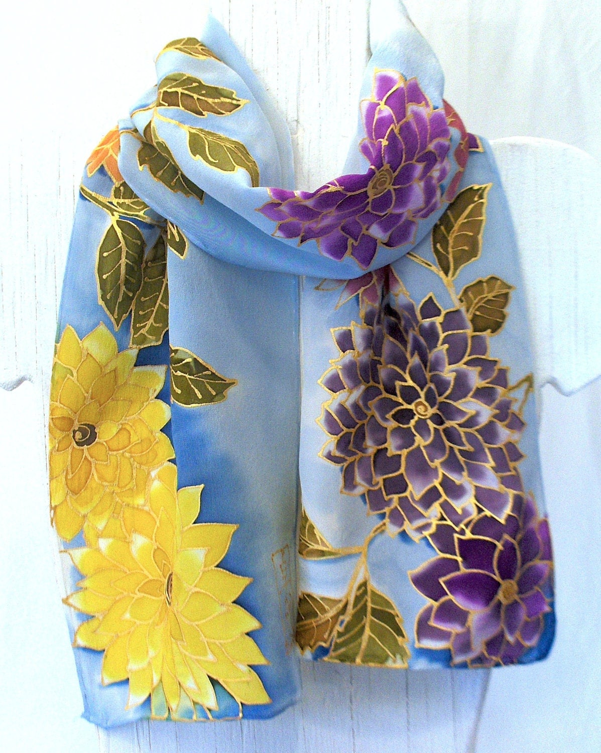 Hand Painted Silk Scarf Japanese Blue Silk Scarf Sky Blue Petite Watercolor Hand Painted Silk Scarves Hand Painted Silk Scarf Japanese Blue Silk Scarf Sky Blue Petite Watercolor Hand Painted Silk Scarves