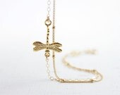 Dragonfly Gold Bracelet- 14k gold filled layered seasonal multi strand jewelry by petitor