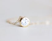 Solitaire Necklace - gold minimalist crystal necklace, simple everyday jewelry by petitor