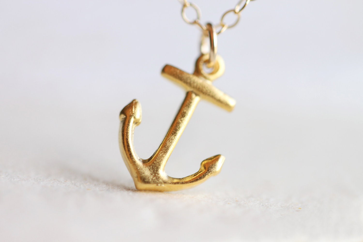 Anchor Necklace - nautical gold vintage inspired jewelry, 14k gold filled simple everyday jewelry by petitor