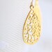 Small Gold Teardrop Earrings - simple vermeil tear drop filigree, golden flower petal jewelry