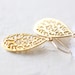 Small Gold Teardrop Earrings - simple vermeil tear drop filigree, golden flower petal jewelry