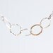 Sterling Silver Chain Necklace - hammered oval links entwined circles