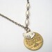 Antiqued Brass Tree Bird Pearl Necklace