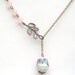 Antiqued Brass Leaf Jade Porcelain Owl Necklace