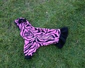 Pink Zebra Ruffles and Bow Small Breed Dog Hoodie